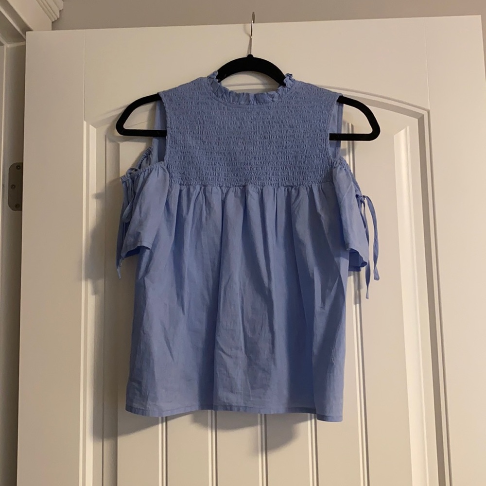 Blue babydoll style blouse